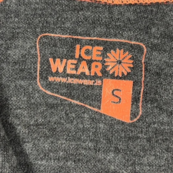 Icewear Women Base Layer Set Grey Orange Nordic Snowflake Quarter Zip Leggings S - Picture 3 of 16